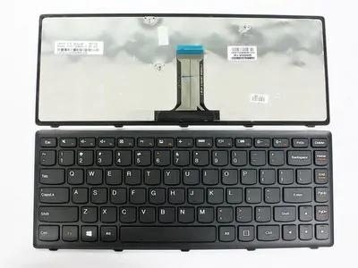 Клавиатура для ноутбука Lenovo Flex 14 чёрная, рамка чёрная