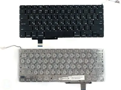 Клавиатура для ноутбука Apple MacBook A1297 чёрная, плоский Enter