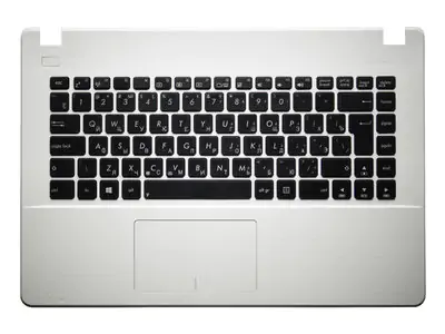 Клавиатура для ноутбука Asus X451CA чёрная, верхняя панель в сборе (белая)