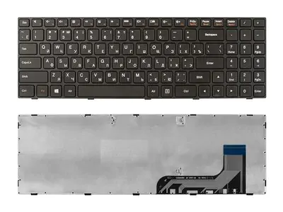 Клавиатура для ноутбука Lenovo IdeaPad 100-15IBY чёрная, с рамкой