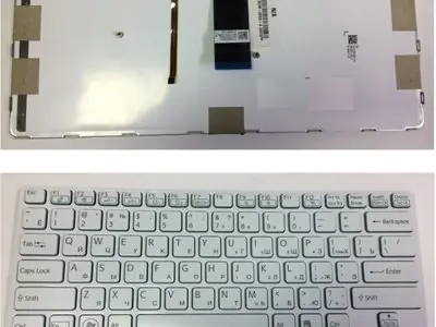 Клавиатура для ноутбука Sony 9Z.N6BBQ.H0R серебряная, с рамкой, с подсветкой