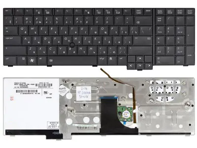 Клавиатура для ноутбука HP Elitebook 8740W чёрная, с джойстиком, с подсветкой