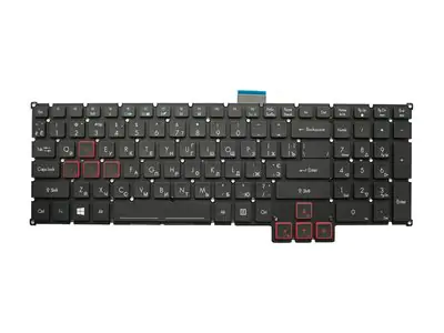 Клавиатура для ноутбука Acer Predator G9-591 чёрная, без рамки, с подсветкой