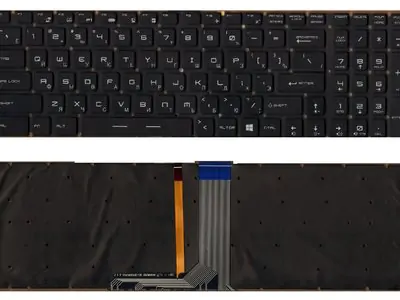 Клавиатура для ноутбука MSI V143422FK1 чёрная, без рамки, подсветка цветная