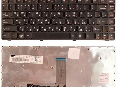 Клавиатура для ноутбука Lenovo IdeaPad V470 чёрная, рамка чёрная