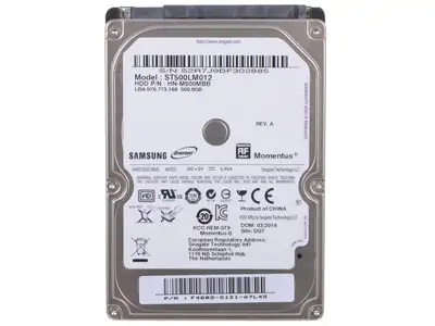 Жесткий диск HDD, 2.5", 500 Гб, SATA II, Samsung, 16 Мб, 5400 rpm, ST500LT012