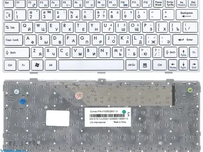 Клавиатура для ноутбука MSI U135DX белая, рамка белая