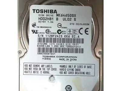 Жесткий диск HDD, 2.5", 640 Гб, SATA III, Toshiba, 8 Мб, 5400 rpm