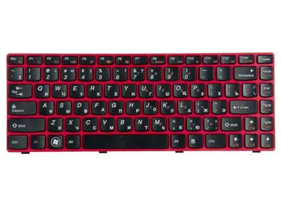 Клавиатура для ноутбука Lenovo 25202085 чёрная, с красной рамкой