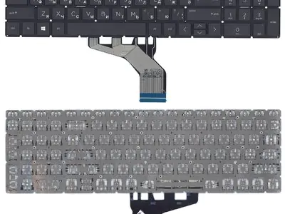 Клавиатура для ноутбука HP Pavillion 15s-eq чёрная, без рамки
