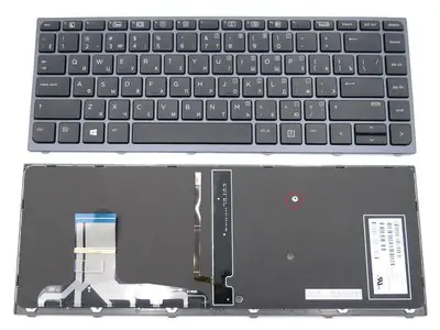 Клавиатура для ноутбука HP Zbook Studio G3 чёрная, рамка серая, с подвсеткой