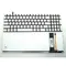 Клавиатура для ноутбука Asus R500V серебряная, без рамки, с подсветкой