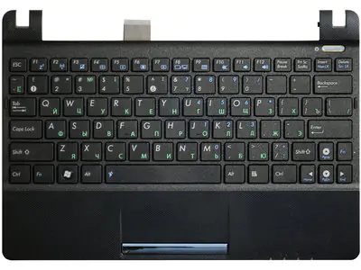 Клавиатура для ноутбука Asus Eee PC 1018P чёрная, верхняя панель в сборе