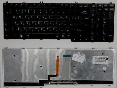 Клавиатура для ноутбука Toshiba 9Z.N1X82.00R чёрная, глянцевая, с подсветкой