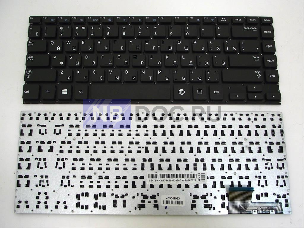 Клавиатура для ноутбука Samsung NP530U4B чёрная, без рамки купить в Москве по цене 1 340 ₽ - NBDOC