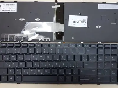 Клавиатура для ноутбука HP ProBook 470 G5 чёрная, с рамкой, с подсветкой