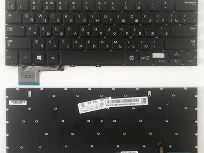 Клавиатура для ноутбука Samsung NP730U3E чёрная, с подсветкой