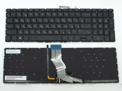 Клавиатура для ноутбука HP Pavilion 17-ab чёрная, без рамки, с подсветкой