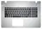 Клавиатура для ноутбука Asus N76Vj чёрная, с подсветкой, верхняя панель в сборе
