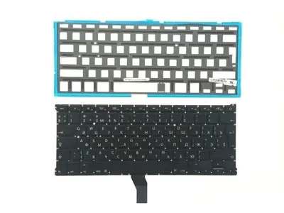 Клавиатура для ноутбука Apple MacBook A1369 чёрная, большой Enter, с подсветкой