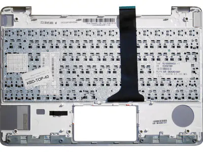 Клавиатура для ноутбука Asus TF210 чёрная, верхняя панель в сборе (серебряная)