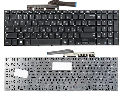 Клавиатура для ноутбука Samsung NP355E5C чёрная, без рамки