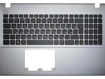 Клавиатура для ноутбука Asus P550CA чёрная, верхняя панель в сборе (серая)