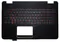 Клавиатура для ноутбука Asus GL551J чёрная, верхняя панель в сборе