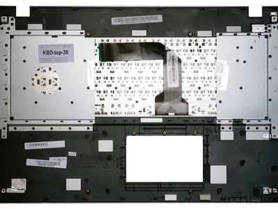 Клавиатура для ноутбука Asus X751LD чёрная, верхняя панель в сборе (серебряная)