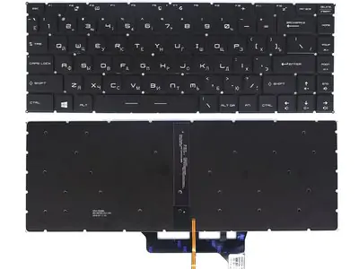 Клавиатура для ноутбука MSI MS-16Q1 чёрная, с подсветкой