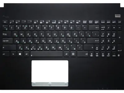 Клавиатура для ноутбука Asus X501A чёрная, верхняя панель в сборе (чёрная)