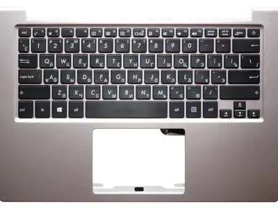Клавиатура для ноутбука Asus UX303L серебряная, верхняя панель в сборе