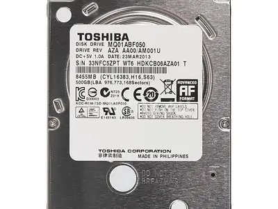 Жесткий диск HDD, 2.5", 500 Гб, SATA III, Toshiba, 8 Мб, 5400 rpm, MQ01ABF050