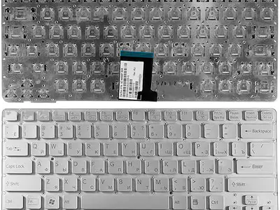 Клавиатура для ноутбука Sony Vaio VPC-CA3X1R/PI серебряная, без рамки
