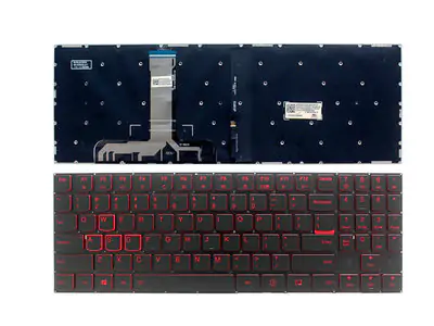 Клавиатура для ноутбука Lenovo Legion Y530-15ICH чёрная, без рамки, красная подсветка