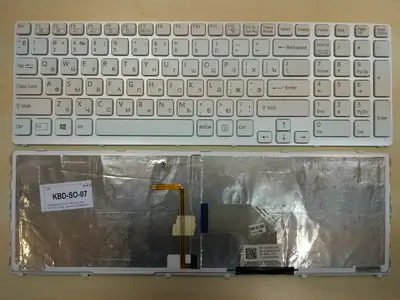 Клавиатура для ноутбука Sony MP-11K73SU-920 белая, с рамкой, с подсветкой
