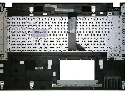 Клавиатура для ноутбука Asus X750JN чёрная, верхняя панель в сборе (серебряная)