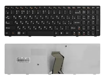 Клавиатура для ноутбука Lenovo IdeaPad Y570D чёрная, рамка чёрная
