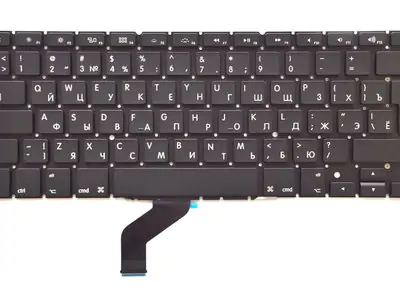 Клавиатура для ноутбука Apple MacBook A1425 чёрная, большой Enter