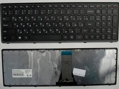 Клавиатура для ноутбука Lenovo IdeaPad G505G чёрная, рамка чёрная