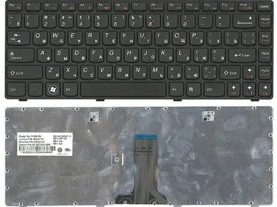 Клавиатура для ноутбука Lenovo IdeaPad G480 чёрная, рамка чёрная