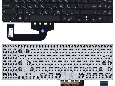 Клавиатура для ноутбука Asus X507U чёрная, без рамки