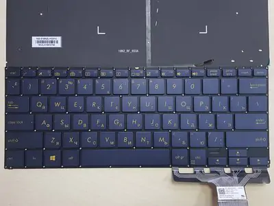 Клавиатура для ноутбука Asus ZenBook Flip S UX370UA синяя, с подсветкой