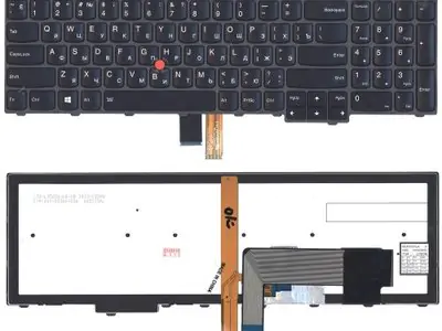 Клавиатура для ноутбука Lenovo ThinkPad Edge E540 чёрная, с рамкой, с подсветкой, с джойстиком