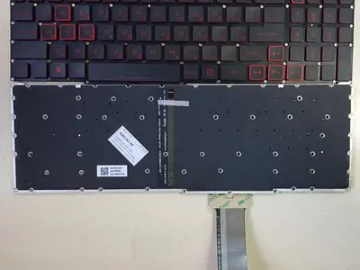 Клавиатура для ноутбука Acer Nitro AN515-54 чёрная, красные кнопки, с подсветкой