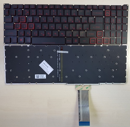 Клавиатура для ноутбука Acer Nitro AN515-54 чёрная, красные кнопки, с ...